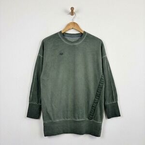 Arena Icons Oversize Crew‎ Sweatshirt Womens Small Sage Green Logo 005592